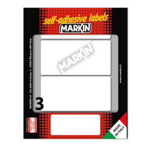 ETICHETTA ADESIVA BIANCA 100X46MM (10FOGLI X 3ETICHETTE MARKIN COD. 10051 CONFEZIONE DA 25