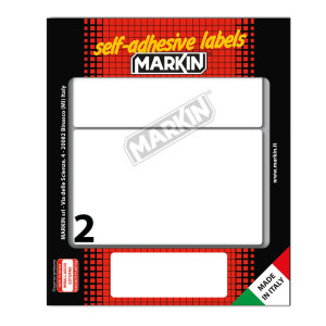 ETICHETTA ADESIVA BIANCA 115X70MM (10FOGLI X 2ETICHETTE MARKIN COD. 10053 CONFEZIONE DA 25