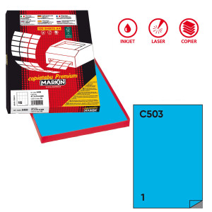 ETICHETTA ADESIVA C/503 BLU 100FG A4 210X297MM (1ET/FG MARKIN COD. X210C503BL