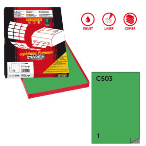 ETICHETTA ADESIVA C/503 VERDE 100FG A4 210X297MM (1ET/FG MARKIN COD. X210C503VE