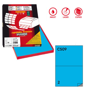 ETICHETTA ADESIVA C/509 BLU 100FG A4 210X148,5 MM (2ET/FG MARKIN COD. X210C509BL