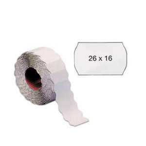 ROTOLO 1000 ETICHETTE 26X16MM BIANCHE RIMOVIBILI A ONDA MARKIN COD. X3502616RIM CONFEZIONE DA 16