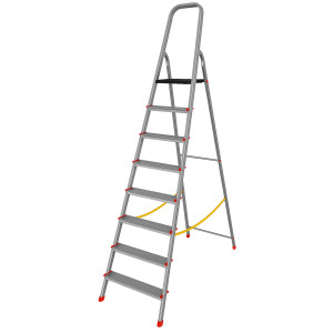 SCALA ALLUMINIO DOMESTICA 8 GRADINI STELLA BASIC COD. 21031