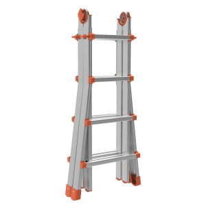 SCALA TELESCOPICA ALLUMINIO 8+8 GRADINI SQUADRA PIU' COD. 21533