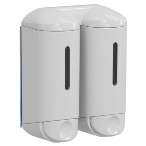 DISPENSER A MURO PER SAPONE LIQUIDO 0,17LT BIANCO DOUBLE SHOWER SMALL MAR PLAST COD. A94621