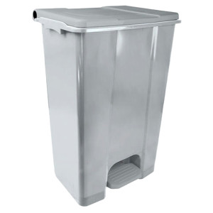 CONTENITORE MOBILE A PEDALE IN PLASTICA RICICLATA ECOCONTI 80LT GRIGIO E GRIGIO COD. 912872
