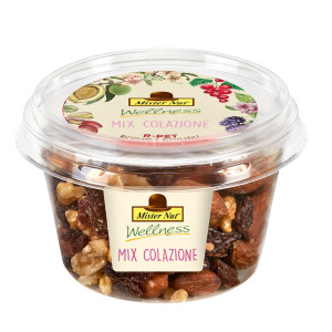 MIX FRUTTA SECCA E DISIDRATATA MIX COLAZIONE BICCHIERE 125G MISTER NUT COD. 118061300613