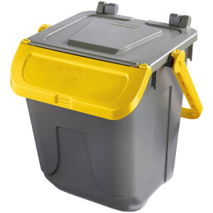 CONTENITORE PORTARIFIUTI ECOLOGY 25LT C/SPORTELLO E MANIGLIONE GIALLO COD. 11/25GRB-GIA