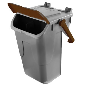 CONTENITORE PORTARIFIUTI ECOLOGY 35LT C/SPORTELLO E MANIGLIONE BRUNO COD. 11/35GRB-BRB