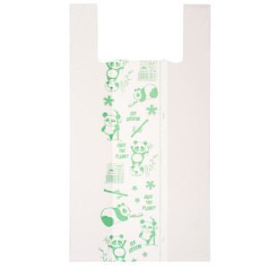SCATOLA 500 SHOPPERS BIANCHI MAXI 18MIC 30X60CM 9+9CM MATER-BI COD. G1D012S
