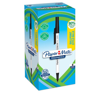 PENNA SFERA C/CAPPUCCIO KILOMETRICO RECYCLED 1.0MM BLU PAPERMATE COD. 2187702 CONFEZIONE DA 50