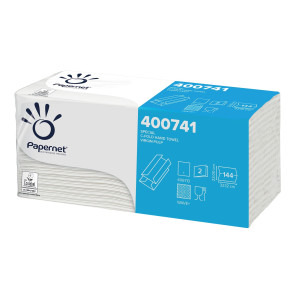 PACCO 144 ASCIUGAMANI PIEGATI A C GOFFRATO ONDA+ ECOLABEL PAPERNET COD. 400741 CONFEZIONE DA 20