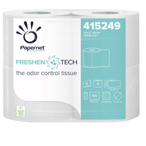 PACCO 4RT CARTA IGIENICA 2 VELI 33,3MT 300 STRAPPI FRESHEN TECH PAPERNET (DELIST COD. 415249