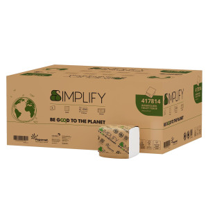 PACCO 224 STRAPPI CARTA IGIENICA INTERFOGLIATA GOFFRATURA WAVE SIMPLIFY PAPERNET COD. 417814 CONFEZIONE DA 40