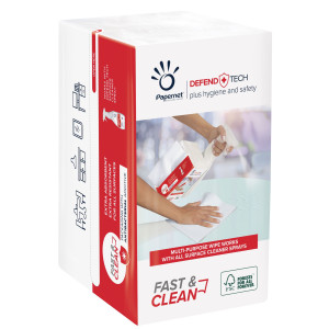 PACCO 100 PANNI A 2 VELI 21,6X33,25CM FASTCLEAN DEFEND TECH COD. 419295 CONFEZIONE DA 20