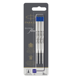 BLISTER 3 REFILL SFERA QUINKFLOW MEDIO BLU PARKER COD. 2119152