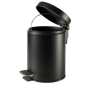 BIDONE PREMIUM CON PEDALE E VASCHETTA 5LT NERO SATINATO PERFETTO COD. 0446C