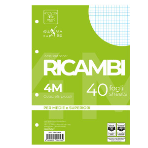 RICAMBI FORATI A5 4MM 80GR QUAXIMA 40FG 80GR PIGNA COD. 00629044M