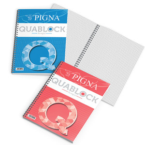 BLOCCO SPIRALATO 22X29,7CM 4FORI 1RIGO 80GR 120FG QUABLOCK ORIGINAL PIGNA COD. 02000011R CONFEZIONE DA 5