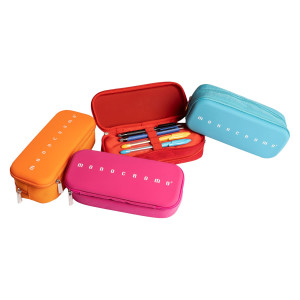 ASTUCCIO 2 ZIP SILICONE E POLIESTERE 21X5XC9CM COLORI ASSORTITI MONOCROMO PIGNA COD. 023310400 CONFEZIONE DA 12