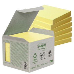 BLOCCO 100FOGLIETTI POST-ITÂ® NOTES GREEN 76X76MM 654-1B GIALLO COD. 7100172252 CONFEZIONE DA 6