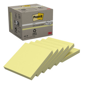 BLOCCO 100FOGLIETTI POST-ITÂ® NOTES GREEN 76X76MM 654-1B GIALLO COD. 7100172252 CONFEZIONE DA 6