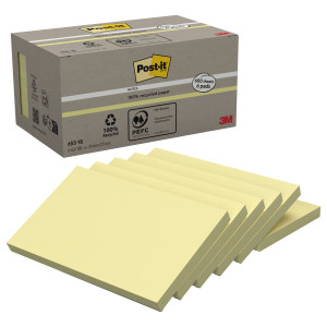 BLOCCO 100FOGLIETTI POST-ITÂ® NOTES GREEN 76X127MM 655-1B GIALLO COD. 7100172257 CONFEZIONE DA 6