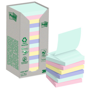 CF. 16PZ BLOCCO 100 FG. POST-ITÂ®Z-NOTES GREEN 76X76MM R330-1RPT COLORI PASTELLO COD. 7100259446