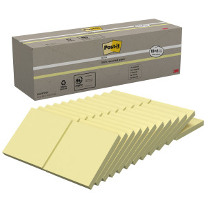 VALUE PACK 24 BLOCCO 100FG POST-ITÂ® CARTA RICICLATA GIALLO 76X76MM 654-RYP24 COD. 7100172342