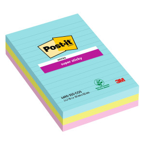 CF. 3PZ BLOCCO 90FG. POST-IT  SUPER STICKY RIGHE 101X152MM 4690-SS3COS COSMIC COD. 7100234251