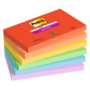 CF. 6PZ BLOCCO 90FOGLIETTI POST-ITÂ® SUPER STICKY 76X127MM 655-6SS-PLAY PLAYFUL COD. 7100258796