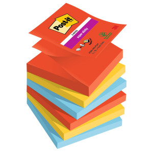 CF. 6PZ BLOCCO 90FOGLIETTI POST-ITÂ® SUPER STICKY Z-NOTES 76X76MM R330-6SS-PLAY COD. 7100258797