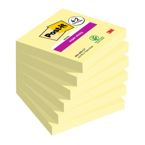 VALUE PACK 4+2 POST-ITÂ® SUPER STICKY, GIALLO CANARY, 76X76 MM 90 FOGL/BLOCCO COD. 7100259321