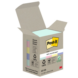 CF. 6PZ BLOCCO 100FG. POST-ITÂ® NOTES GREEN 38X51MM 653-1GB NATURAL COD. 7100259445