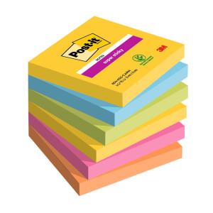 CF. 6PZ BLOCCO 90FOGLIETTI POST-ITÂ® SUPER STICKY 76X76MM 654-6SS-CARN CARNIVAL COD. 7100265522