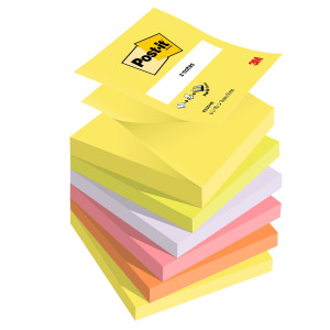 BLOCCO POST-ITÂ® SUPER STICKY Z-NOTES 76X76MM 100FG R330-NR NEON COD. 7100396361 CONFEZIONE DA 6