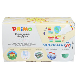 BOX 32PZ COLLA VINILICA FLACONE 80G PRIMO COD. 3301SBOX32