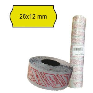 PACK 10 ROTOLI 1000 ETICH. 26X12MM ONDA GIALLO PERM. PRINTEX COD. 2612SFP10GI