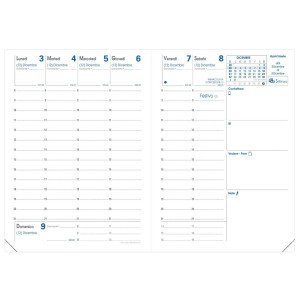 AGENDA SETTIMANALE RIGIRO 9X12,5CM ROMA BLU NAVY 2026 QUO VADIS COD. 003715Q