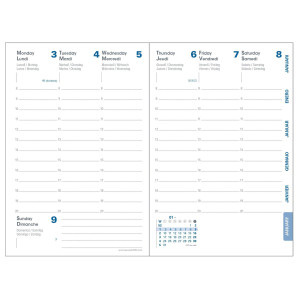 AGENDA SETTIMANALE RIGIRO 9X12,5CM ECO EUNOIA 2027 GRIGIO QUO VADIS COD. 003725Q