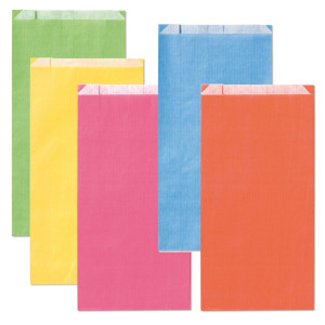 100 SACCHETTI A SOFFIETTO 14X28X5CM COLORI CHIARI ASSORTITI REX SADOCH COD. MLC05LIT