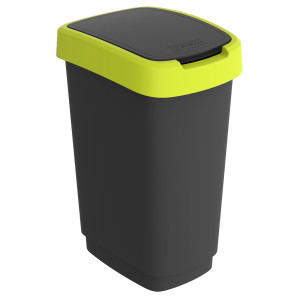 PATTUMIERA 50LT IN PPL NERO/VERDE LIME COPERCHIO BASCULANTE ROTHO COD. F600321