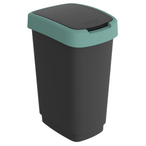 PATTUMIERA 50LT IN PPL NERO/VERDE SCURO COPERCHIO BASCULANTE ROTHO COD. F600322