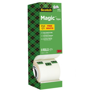 VALUE PACK 7+1 NASTRI ADESIVI SCOTCHÂ® MAGIC 810 19MMX33MT COD. 7100026960