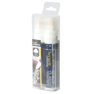 BLISTER 2 MARCATORI A GESSO LIQUIDO WATERPROOF BIANCO 7-15MM SECURIT COD. SMA820-V2-WT