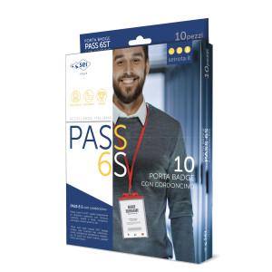 10 PORTANOME PASS 6S-P 10X15CM (A6 NEUTRO CON CORDONCINO NERO COD. 31841600