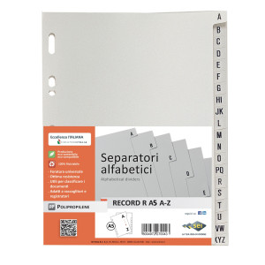 SEPARATORE ALFABETICO A-Z PPL 15X21 RECORD RA5A-Z SEI ROTA COD. 581500