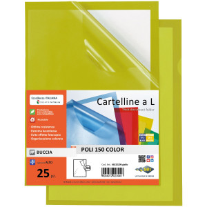 25 CARTELLINE A L 21X29,7 GIALLO POLI 150 COLOR PPL B.A. SEI COD. 66232206