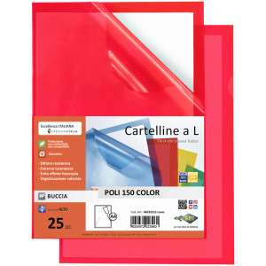 25 CARTELLINE A L 21X29,7 ROSSO POLI 150 COLOR PPL B.A. SEI COD. 66232212