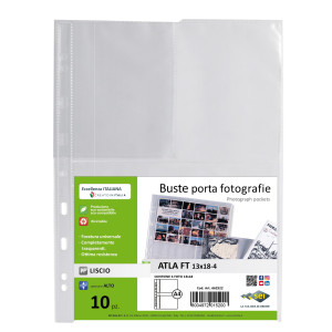 10 BUSTE FORATE PORTA FOTO A 4 SPAZI 13X18 SEI ROTA COD. 662522